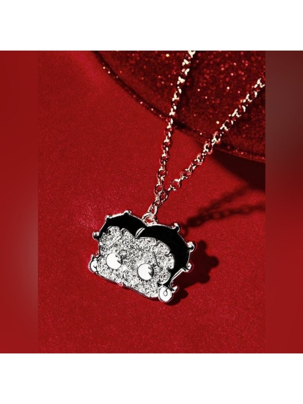 Betty Boop Rhinestone Pendant Necklace
